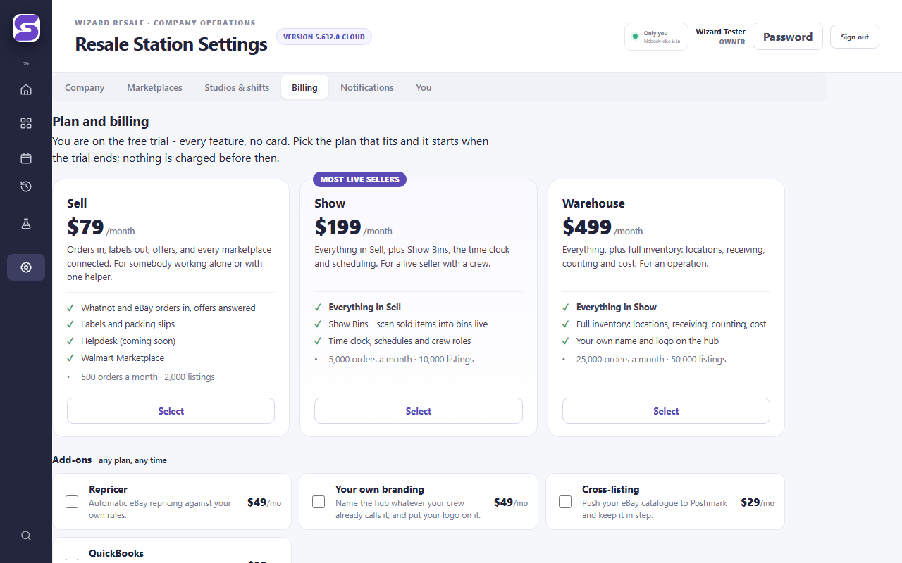 Pick a plan - screenshot